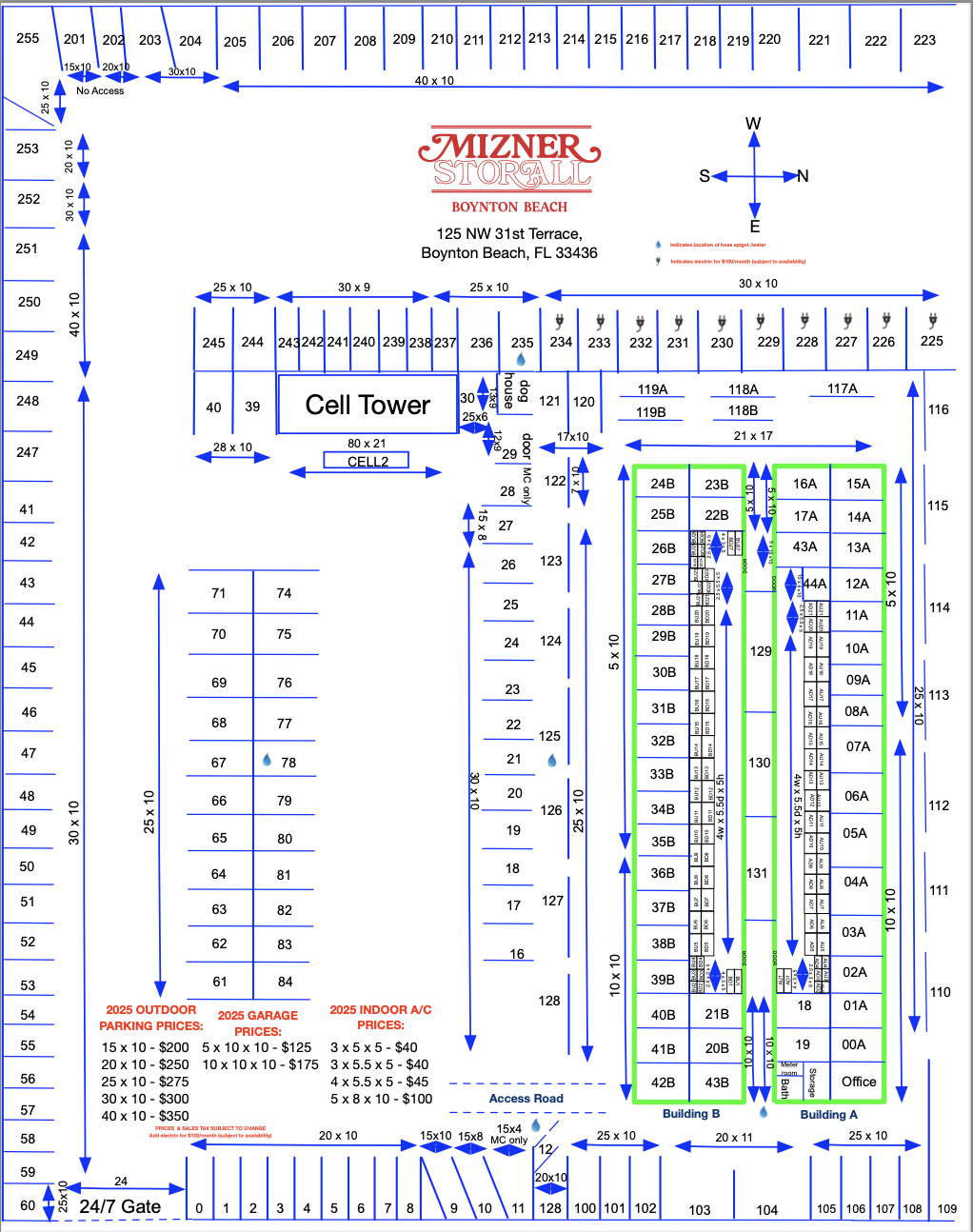 Mizner Storage Map